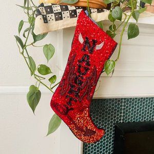 Naughty & Nice Sequin/Beaded Stocking
